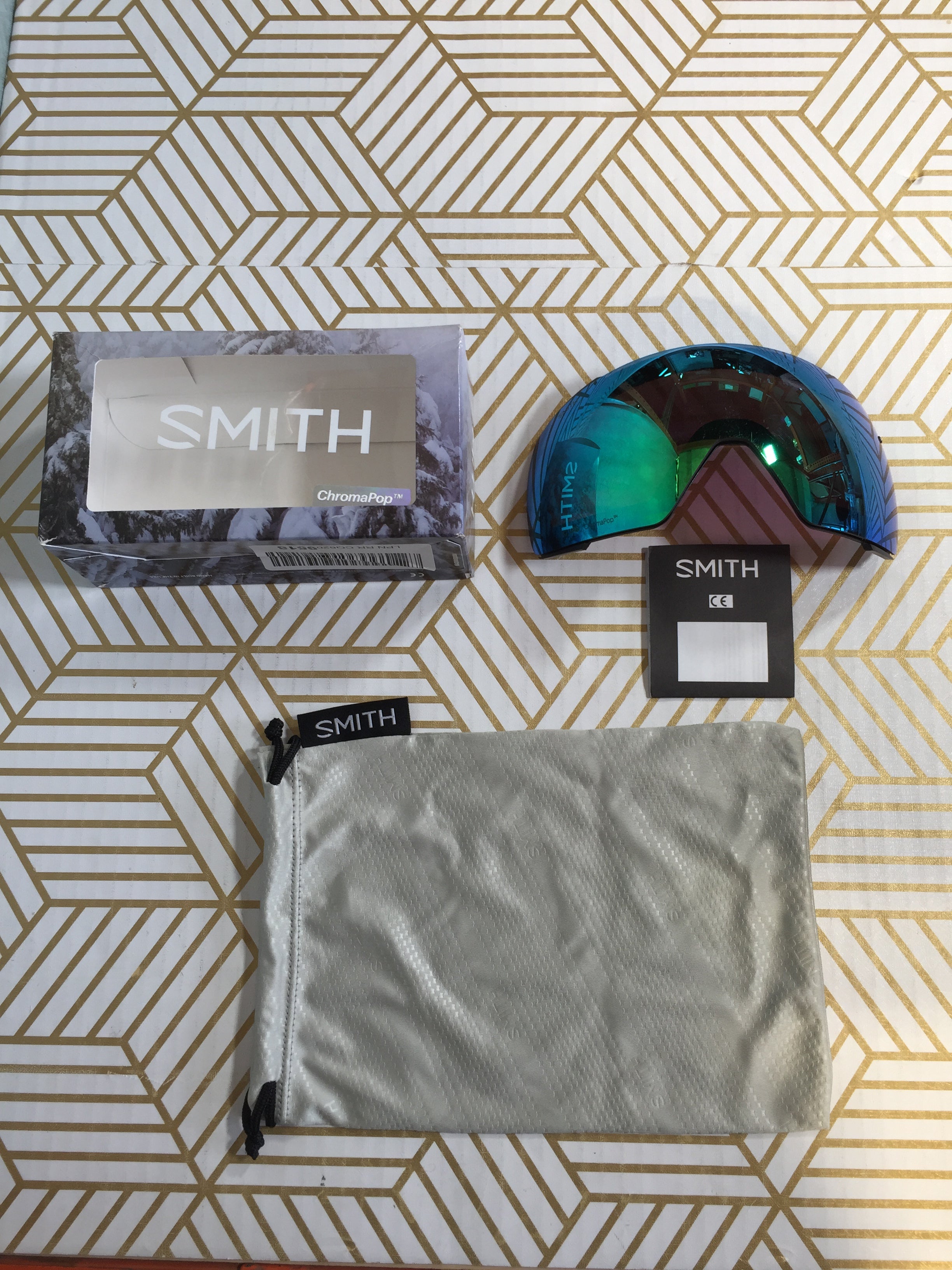 Smith I/O Mag Snow Goggle Replacement Lens ChromaPop Sun Green Mirror (7754639868142)